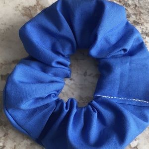 Blue solid hair tie man bun scrunchie scrunchies